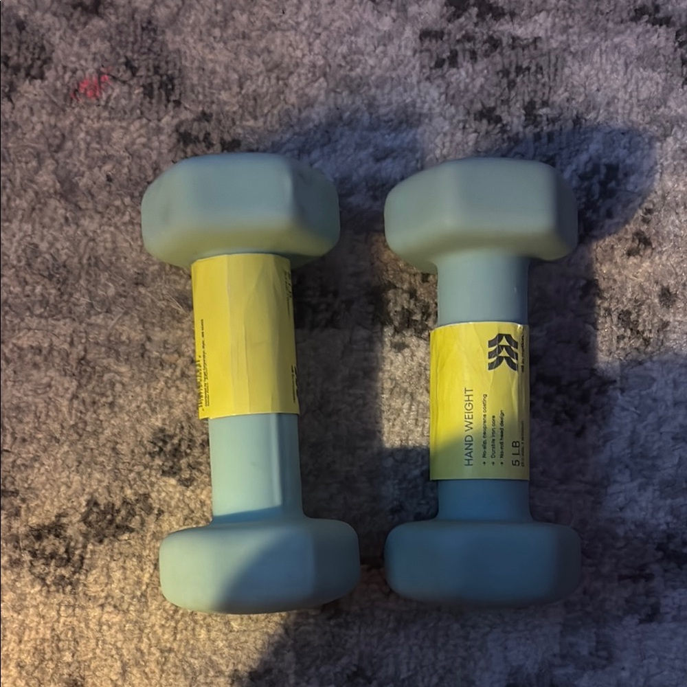 All in Motion Blue Dumbbell with Yellow Label